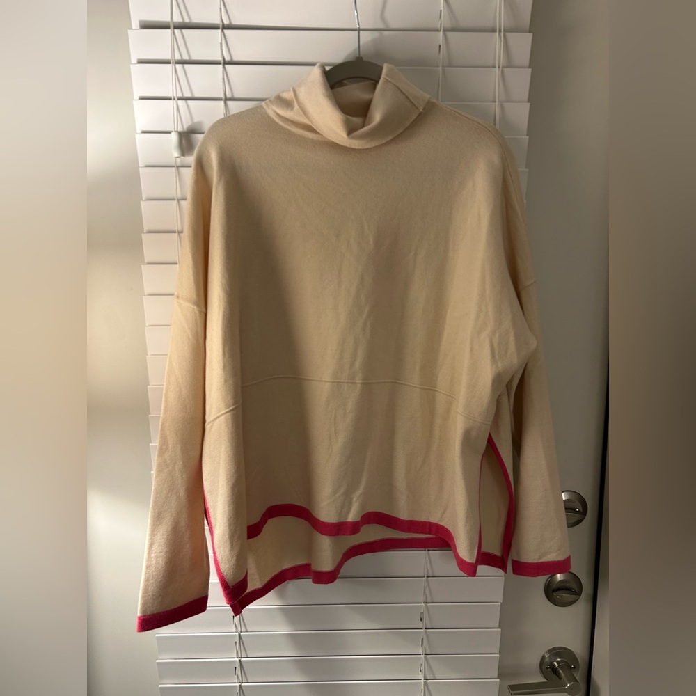 THML Cream Sweater with Subtle Pink Accents